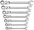 GearWrench 9700 7 Piece Flex-Head Combination Ratcheting Wrench Set SAE