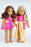 Beach Party - 3 piece outfit includes pink swimsuit, yellow wrap and beach bag; fits 18 inch American Girl doll