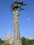 Manas Statue, Science College, Bishkek, Kyrgyzstan, Central Asia Photographic Poster Print by Upperhall, 18x24