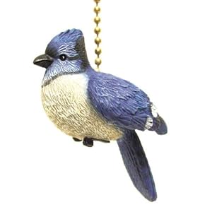 BLUEJAY blue jay bird CEILING FAN PULL by Clementine