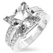 Designer-Inspired Princess Ring6-Carat Princess CZ, Pave Side Bands