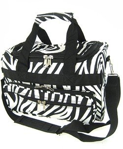 13" Black Zebra Duffle Bag Travel Carry On