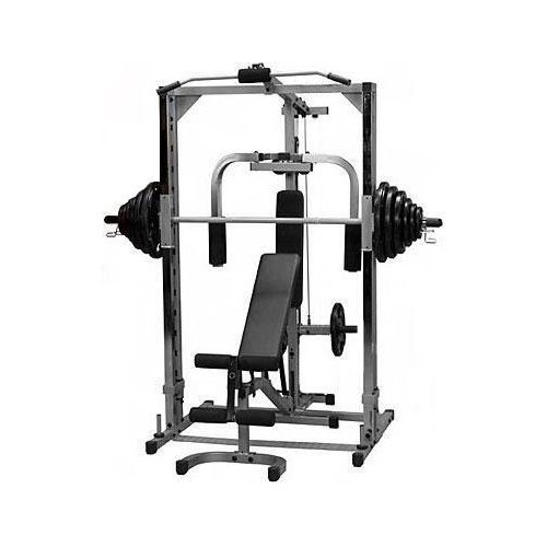  Smith Machine Plate Load w/FID Bench & 175lb Plates & Gym Mat, Ready