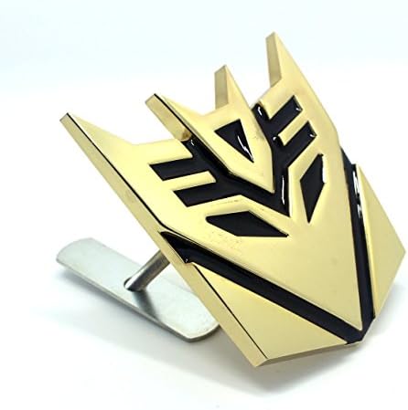 Aulyn 3D Zinc Alloy Transformers Decepticons Car Front Mesh Grille Metal Emblem Badge (Gold)