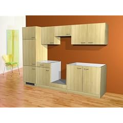 K�chenzeile 270 cm breit, Birke Dekor, ohne Elektoger�te / Arbeitsplatte