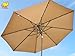STRONG CAMEL 9'NEW SOLAR 40 LED LIGHTS PATIO UMBRELLA GARDEN OUTDOOR SUNSHADE MARKET-TAN