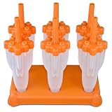 Tovolo Orange Rocket Ice Pop Molds, Set of 6