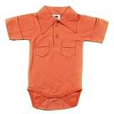 Organic Long Sleeve Vintage Bodysuit in Persimmon by Kate Quinn - 0-3 months