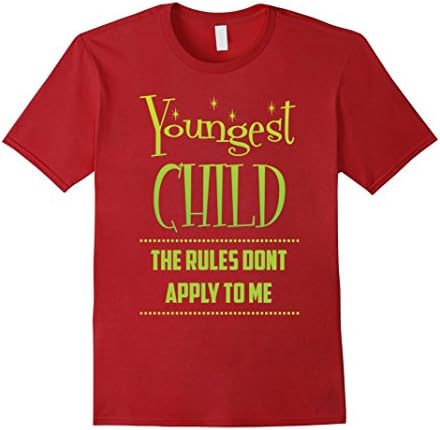 Men's Youngest Child Brat Tee Shirt Rules Don't Apply To Me Funny 3XL Cranberry