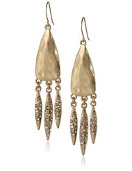 The SAK Pave 3 Leaf Drop Earrings