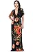 KOH KOH Womens Long V-Neck Summer Short Sleeve Floral Print Sexy Gown Maxi Dress