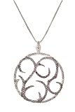Sterling Silver Black and White Diamond Pendant