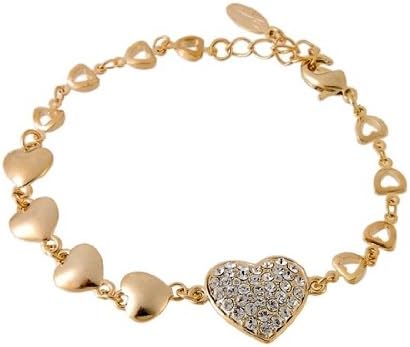 DINGYA Heart Shape Pattern 18K RGP Alloy Bracelet (Gold)