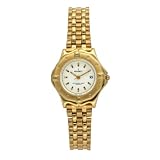 Peugeot Ladies Gold Tone Dress Bracelet Watch with a round White Dial, Date Indicator Window, and... by Peugeot