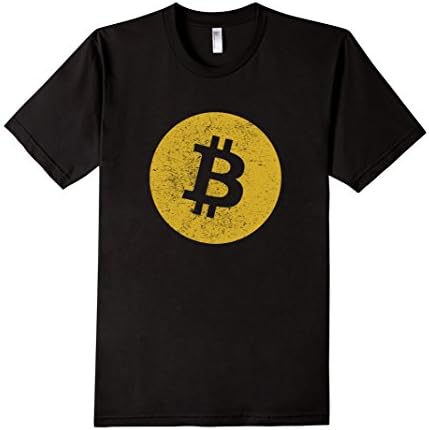 Men's Bitcoin Vintage Distressed Shirt - American Apparel Medium Black