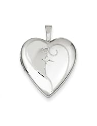 Sterling Silver 20mm D/C Heart Locket. Metal Wt- 3.4g