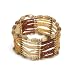 Jewelry : Glass Beads Brown Bracelet-Large Border Beads "No-Sweat Bracelet [Large Border Beads - Brown]"