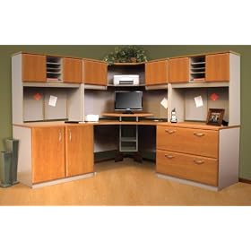 Corner Work Station in Metropolitan Cherry Putty - ProFlex - O'Sullivan Office Furniture -... by Creative Marketing Group