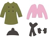 QuicKutz 2-Inch by 2-Inch Die Set, Paper Doll Winter Clothes