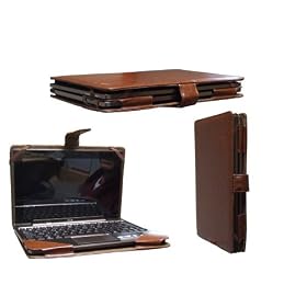 Housse � rabat Navitech en cuir marron, peut contenir tablette + clavier, avec stand de positionnement ajustable & protection d'�cran anti-r�verb�rations pour le Asus EeePad Transformer TF101 10.1 pouces Tablette PC Android 3.0