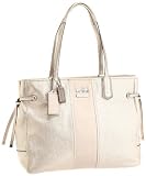 COACH Chelsea Leather Stripe Charlie Tote 18962 (SV/Platinum/Bone)
