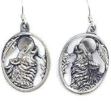 Earth Spirit Earrings - Wolf Head - Earth Spirit Earrings - Wolf Head
