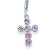 Cell Phone / Camera / MP3 Player Charm Strap Beautiful Clear Diamond Cross Design