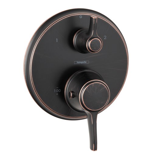 Hansgrohe 15753921 Metris C Thermostatic Trim with Volume Control and Diverter, Rubbed Bronze