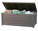 120 Gallon Deck Box Durable Uv Protected Resin Construction, Textured Wood Look