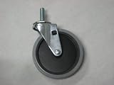 Swivel caster, 4 diameter x 15/16 wide thermoplastic rubber wheel on polyolefin core with plain bearing. 1/2-13 x 1 1/2 threaded stem. 125 pound load capacity.