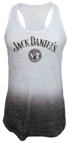 Jack Daniels Women's Daniel's White Burnout Racerback Tank Top
