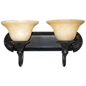 Yosemite Home Decor F023B02SB Verona 18.5-Inch 2-Light Bathroom Vanity, Sienna Bronze