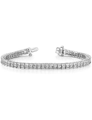 6.00 ct Ladys Princess Cut Diamond Bracellet In 18 Karat White Gold
