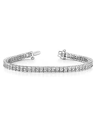 5.00 ct Ladys Princess Cut Diamond Bracellet In 14 Karat White Gold