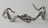 Sterling Silver Double Snake Cuff Bracelet