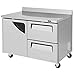 Turbo Air TWF-48SD-D2-N 12-cu ft Worktop Freezer w/ (2) Sections, (1) Door & (2) Drawers, 115v