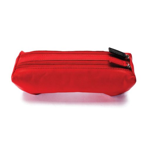 Winn Napa Leather Dual Eyeglass Case w/Soft Cleaning Cloth with Dual Color Zipper Pulls.