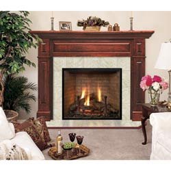 Lewiston Flush Fireplace Mantel in Medium English Chestnut by Hearth and Home Mantels