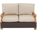Three Birds Casual CE60 Ciera Deep Seating 2-Seater Sofa - Brown with Antique White Cushions