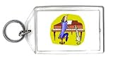 Keychain with man, singing, piano, humans, human, body, individuals, people, individual, pet, persons, person, howling, dog, musician, pianist