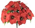 Artificial Silk Amaryllis Flower Bush Red