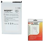 HQRP 1200mAh Battery for Garmin iQue M3 M4 M5 GPS Replacement plus HQRP Universal Screen Protector