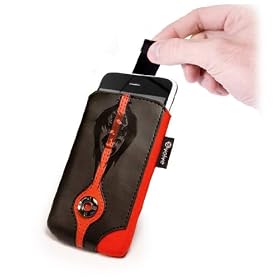 Tuff-Luv Apocalypse Guardian Classic Leather Pull-E slip case cover in size: 1 / colour: Black/Red / Compatible with (Google Nexus one)