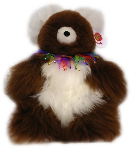 41uhxFUlMAL Alpaca Bear. Genuine Multi Colored Alpaca Teddy Bear With Multi Colored Rhinestones Collar. 18 Inches high.