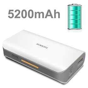 ROMOSS Mobile Juice Pack 5200mAh high capacity quick charge Power Battery for iPhone5, iPod, iPad ,HTC Thunderbolt,HTC Inspire 4G,HTC DROID Incredible 2,Samsung Galaxy Note i717, GT-N7000 and much more USB devices,fast shippng from US, can receive within one week