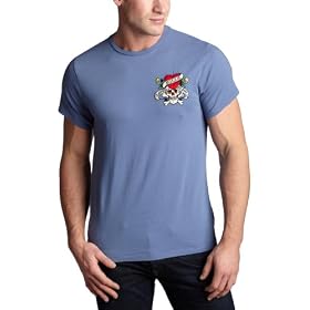 Ed Hardy Mens Crew Neck Tee With Love Kills Slowly Logo Ed Hardy Men's Crew Neck Tee With Love Kills Slowly Logo