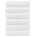 Luxury Hotel & Spa Towel 100% Genuine Turkish Cotton Hand Towels - White - Checkered - Set of 6