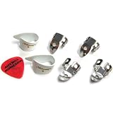 National Brand - 4 Fingerpicks - 2 Thumbpicks for Banjo, Guitar, Dobro, Lap Steel and More