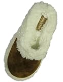 Goldtoe - Ladies Microsuede Slipper, Camel, White