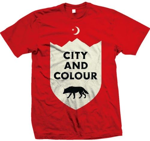 City and Colour Wolf T-Shirt Mens Large Red